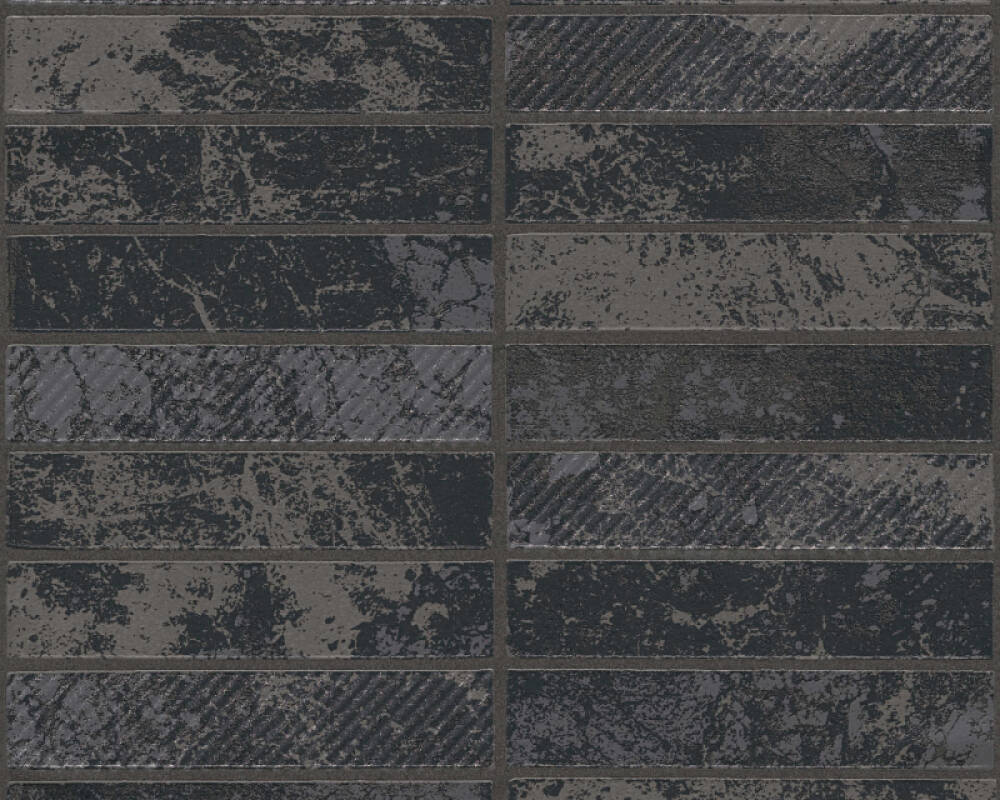 A.S. Création Wallpaper Tile, Black, Metallic 348184