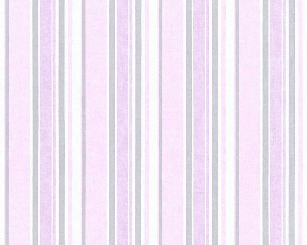 . Création Wallpaper «Stripes, Metallic, Pink, Silver, White» 358494