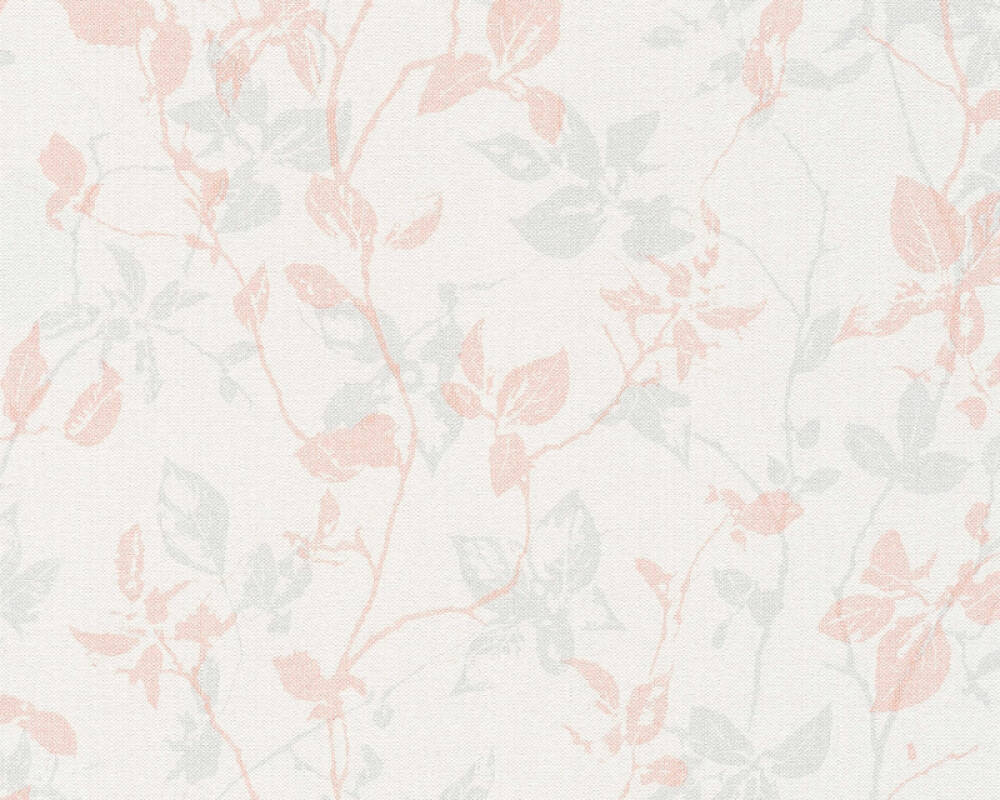 . Création Wallpaper «Cottage, Floral, Cream, Grey, Pink» 363973