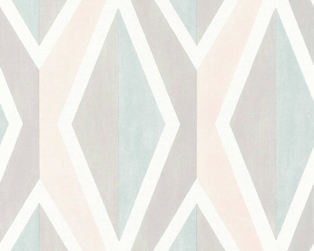 A.S. Création Wallpaper Graphics, 3D, Blue, Grey, Pink, Taupe 366823