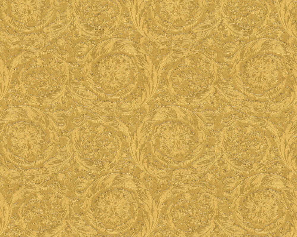 Versace Home Wallpaper «Baroque, Flowers, Gold, Metallic, Yellow» 366923