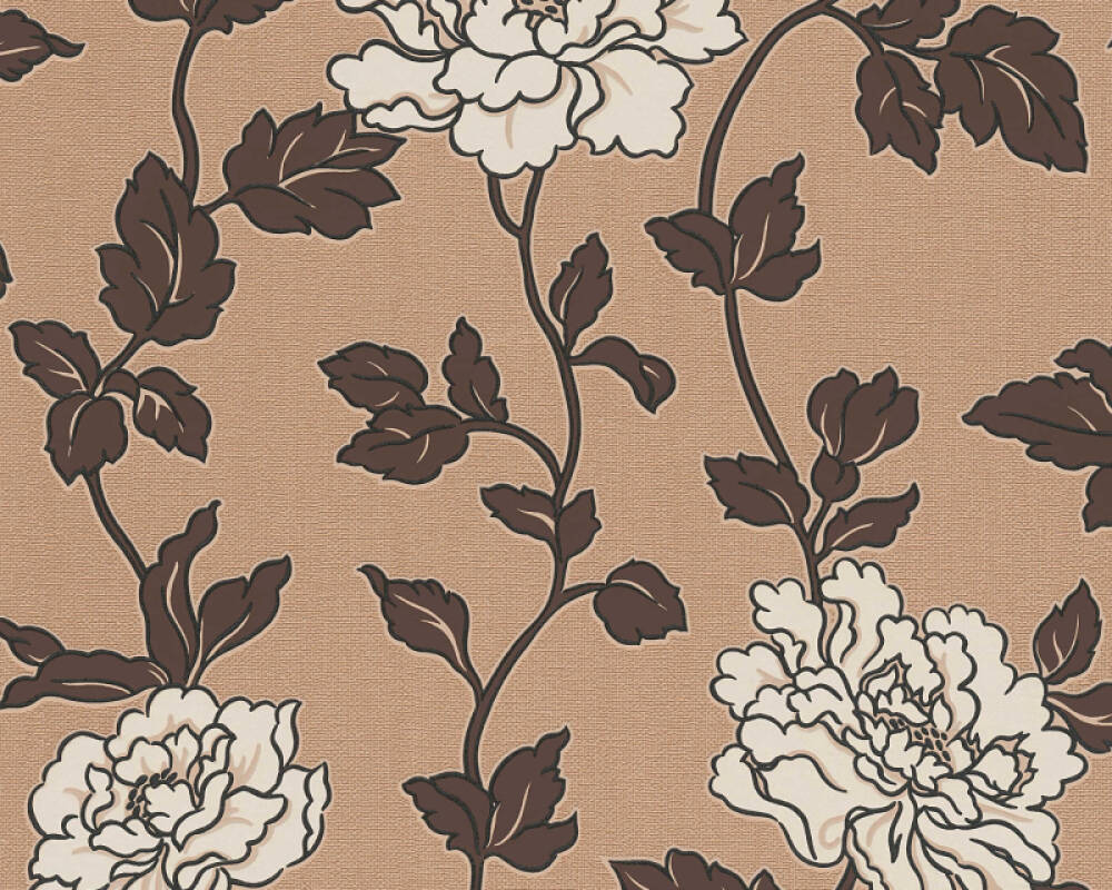 . Création Wallpaper «Flowers, Beige, Brown, Cream» 366956