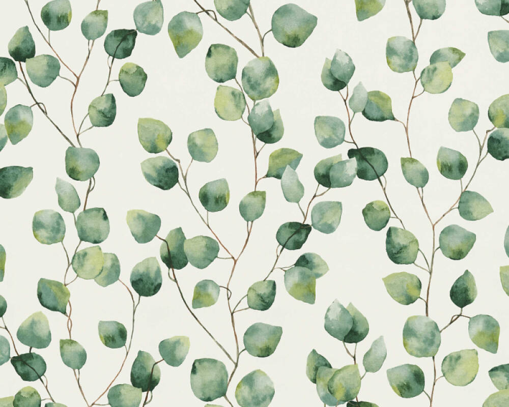 . Création Wallpaper «Floral, Green, White» 370441