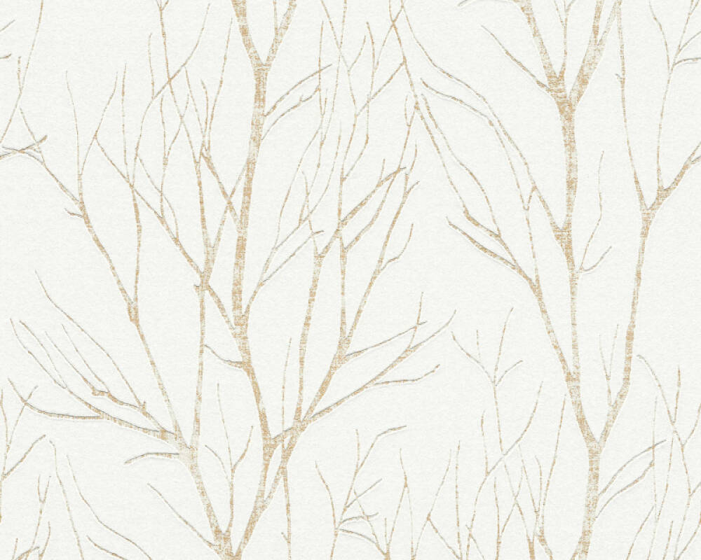 . Création Wallpaper «Floral, Beige, Cream, Gold, Metallic» 372603