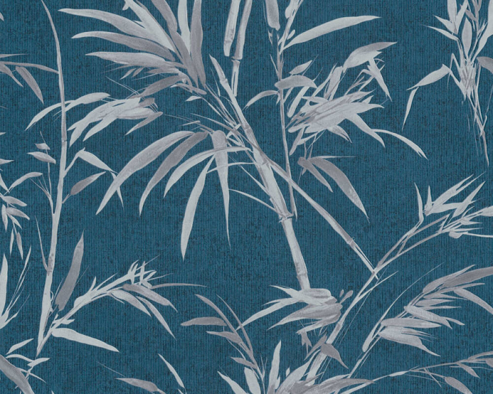 . Création Wallpaper «Floral, Blue, Grey, Metallic, Silver» 373766