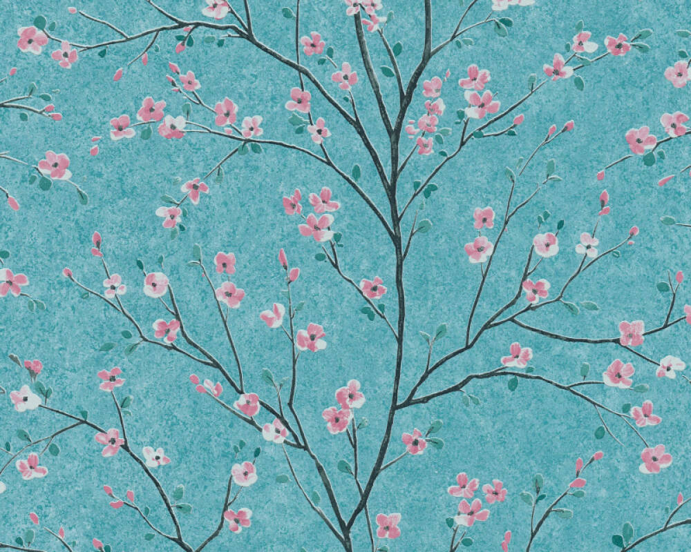Livingwalls Wallpaper Floral, Blue, Green, Pink 379123