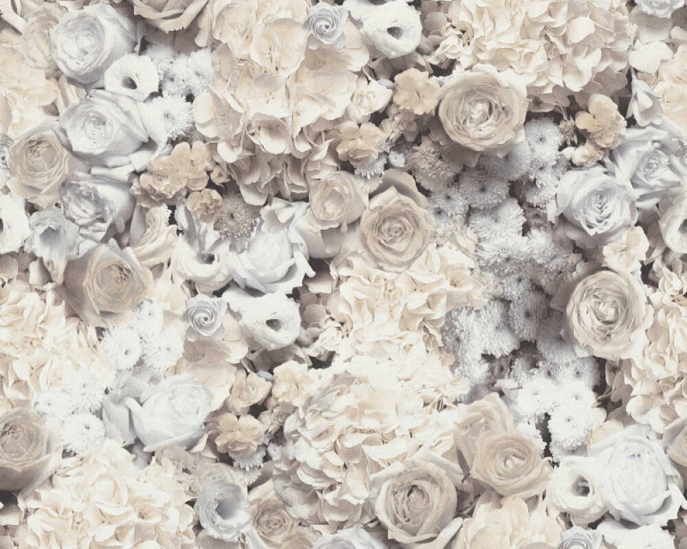 Exclusive New Glamour  FLOWERS REAL GREY AL1002  Wallpaper from  1ClickWallpaper UK