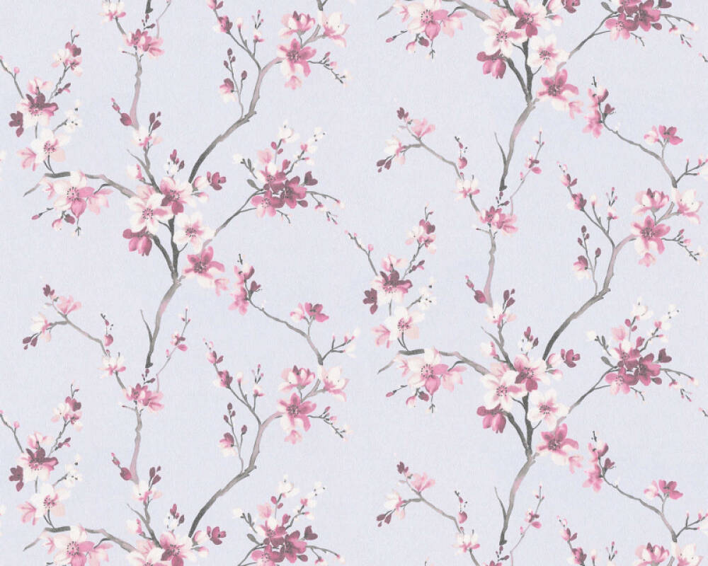 A.S. Création Wallpaper Floral, Black, Grey, Red, White 385001