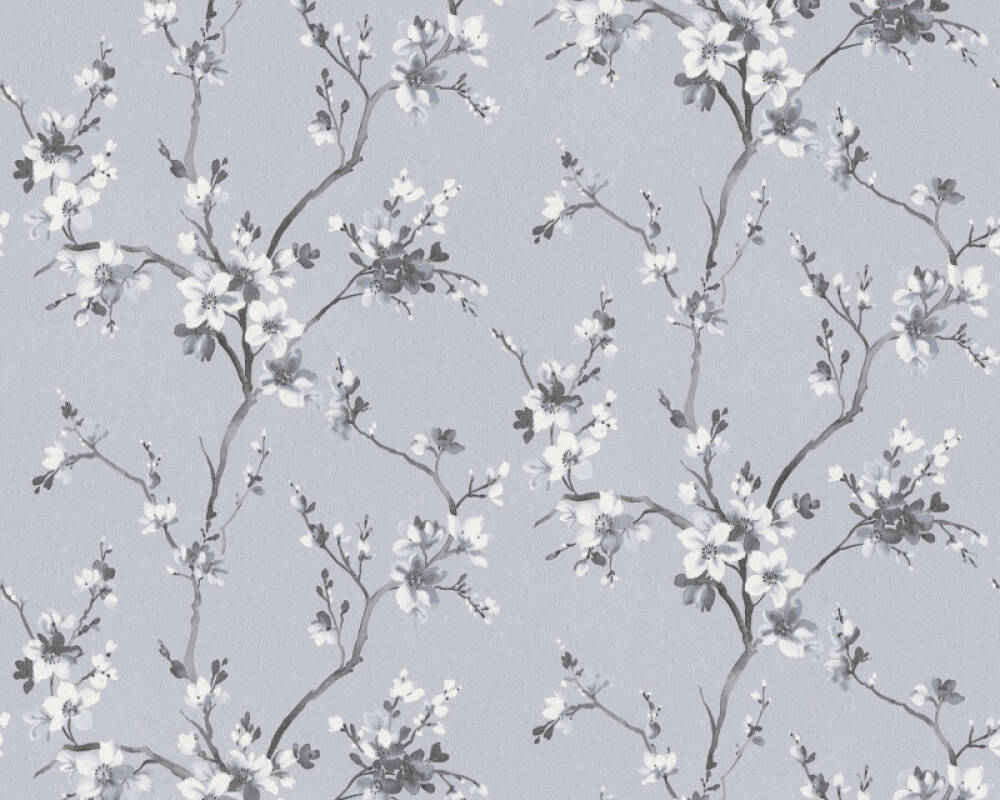 A.S. Création Wallpaper Floral, Black, Grey, White 385003