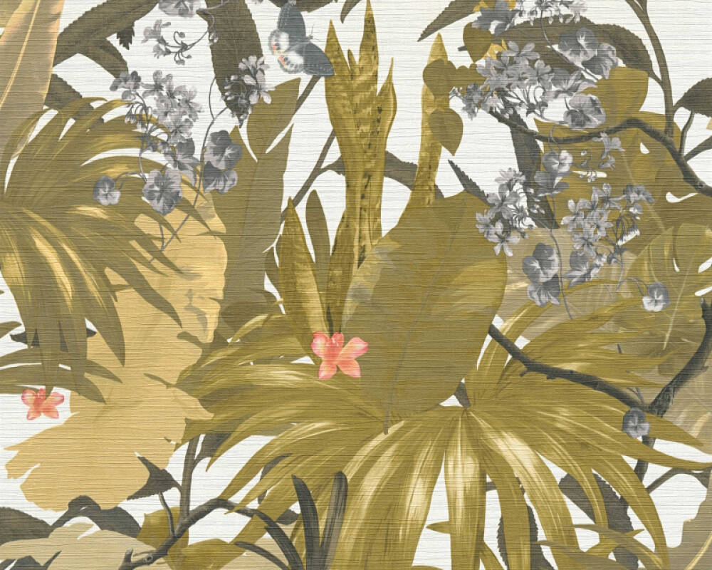 Livingwalls papier peint Floral, beige, gris, jaune, taupe 385224