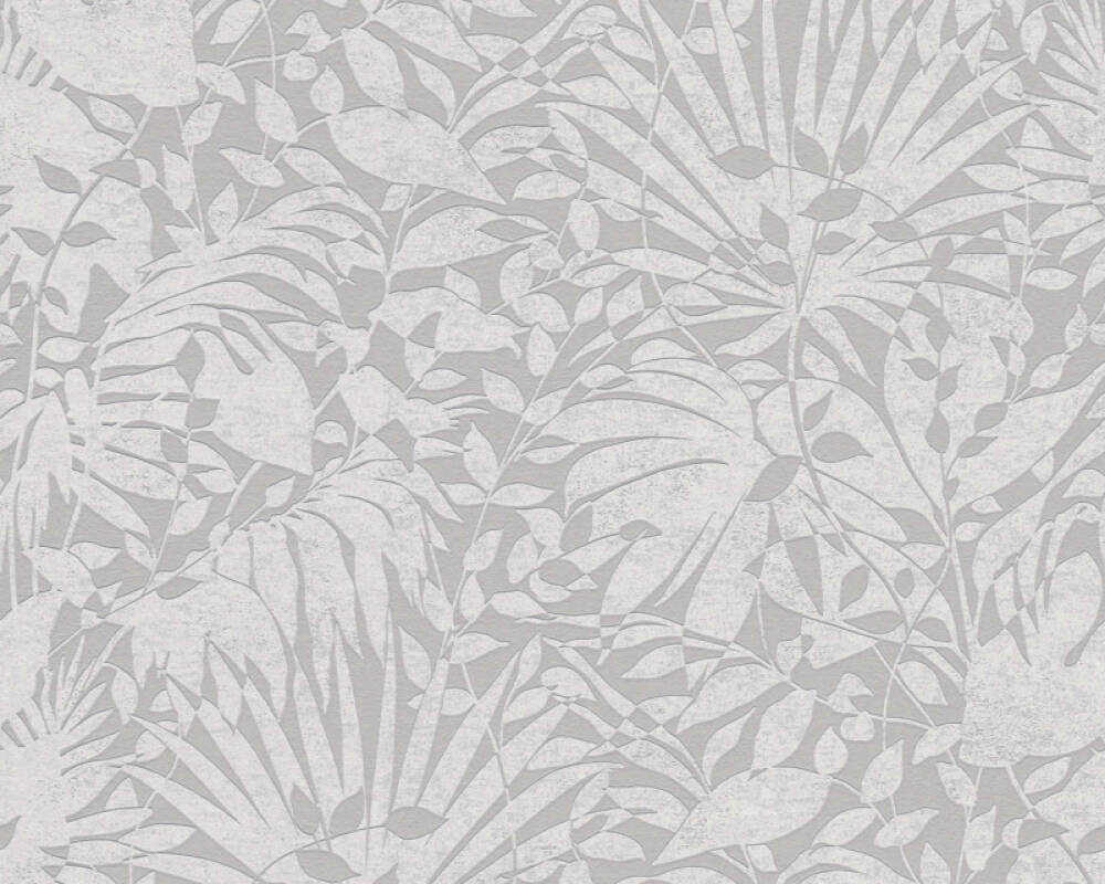 A.S. Création Tapete Floral, Grau, Metallics, Silber 388312