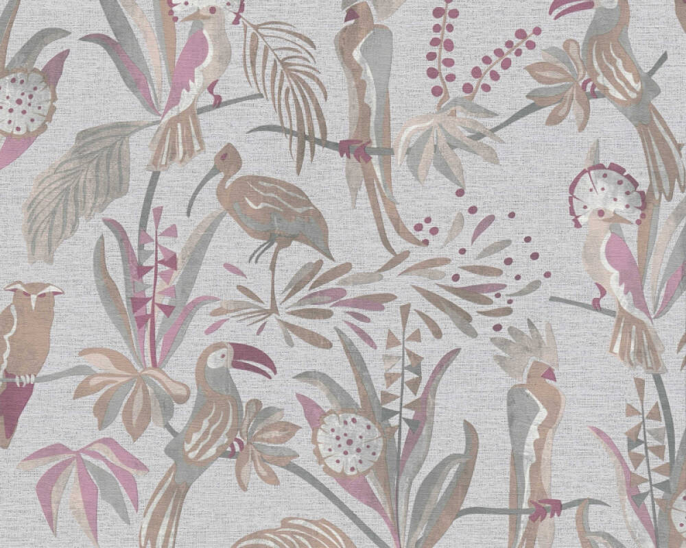 A.S. Création Wallpaper Floral, Beige, Grey, Red 388981