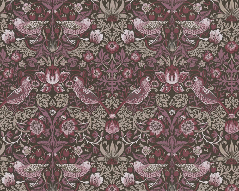 Architects Paper Tapete Barock, Floral, Beige, Rot, Violett 390562