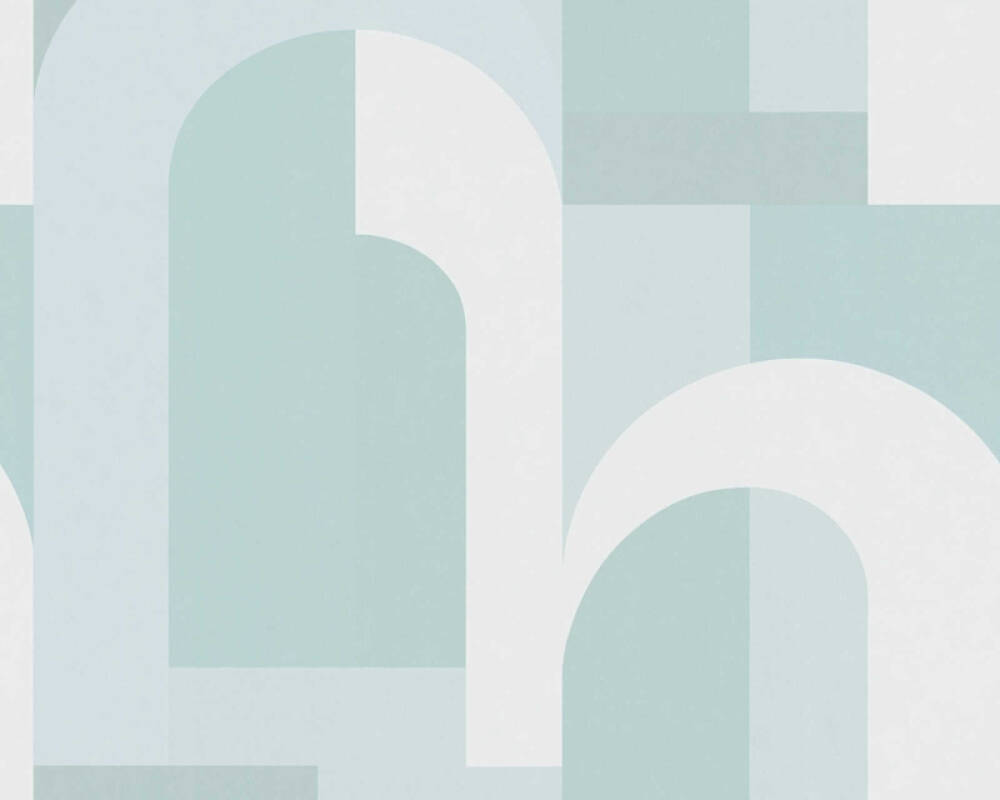 Architects Paper Tapete Grafik, Blau, Grün, Weiß 391703