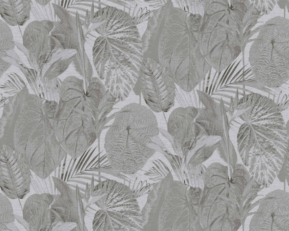 A.S. Création Wallpaper Floral, Black, Grey, Metallic 394093
