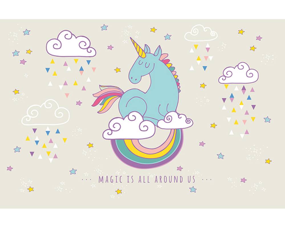 Premium Vector  Holographic fantasy rainbow unicorn background pastel  color sky magical landscape cute wallpaper