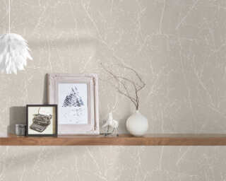 Livingwalls non-woven wallpaper «Floral, Beige, White» 305074