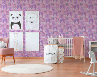 A.S. Création wallpaper «Child motif, Colourful, Pink, Purple» 305971