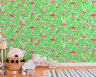 A.S. Création non-woven wallpaper «Floral, Green, Pink, Red» 359802