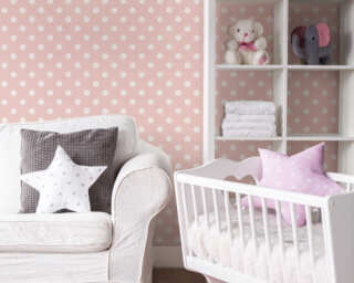 Livingwalls non-woven wallpaper «Child motif, Graphics, Pink, White» 369343