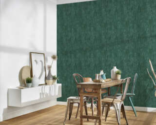 Livingwalls papier peint intissé «Uni, métallique, vert» 380444