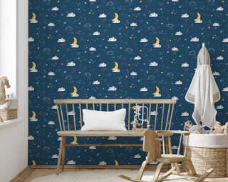A.S. Création non-woven wallpaper «Blue, White, Yellow» 381411