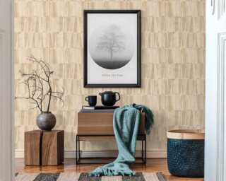 Private Walls non-woven wallpaper «Wood, Beige, Cream, Grey» 387432