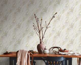 A.S. Création non-woven wallpaper «Stone, Gold, Grey, Metallic, White» 388173