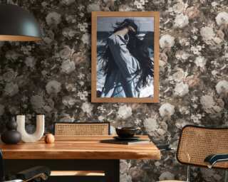 A.S. Création non-woven wallpaper «Floral, Beige, Brown, Cream, Metallic» 388213