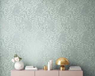 A.S. Création non-woven wallpaper «Floral, Blue, Green, Metallic, Silver» 388301