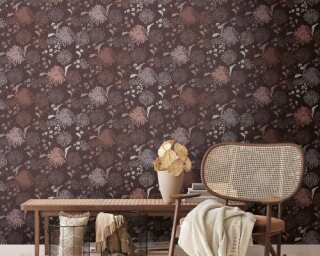 A.S. Création non-woven wallpaper «Floral, Grey, Pink, Red» 389003