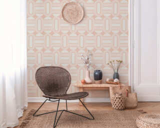 A.S. Création non-woven wallpaper «Graphics, Beige, Pink, White» 395365