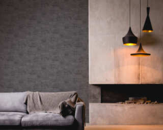 Livingwalls textured wallpaper «Uni, Black, Gold, Grey, Metallic» 396576