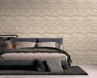 Livingwalls satin wallpaper «Stone, Beige, Cream, Gold, Metallic» 396592