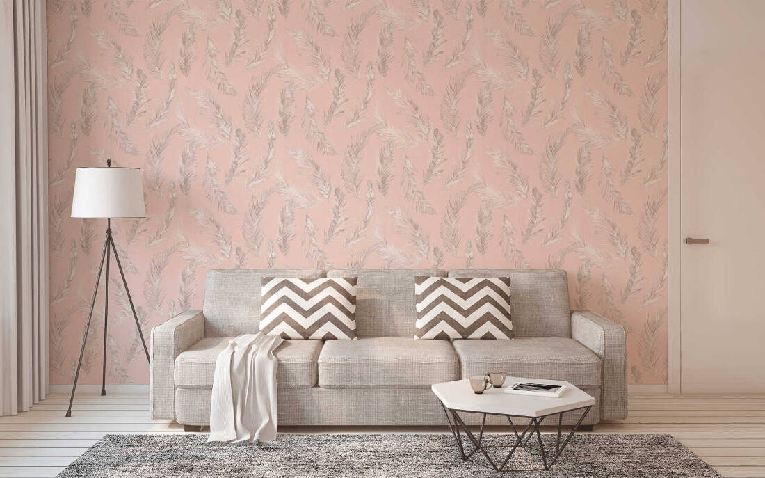 Private Walls Wallpaper «Cottage, Floral, Grey, Pink» 20