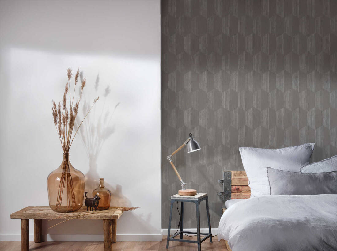 A.S. Création Wallpaper «Graphics, Beige, Grey, Taupe» 385923