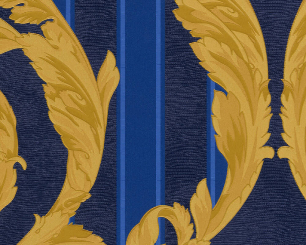Versace Home Wallpaper «Blue, Gold, Metallic» 935681